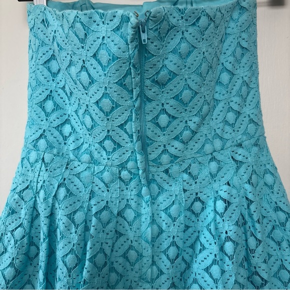 LILLY PULITZER Caitlin Strapless Lace Mini Dress Women’s Size 0 Blue A Line - Picture 4 of 9